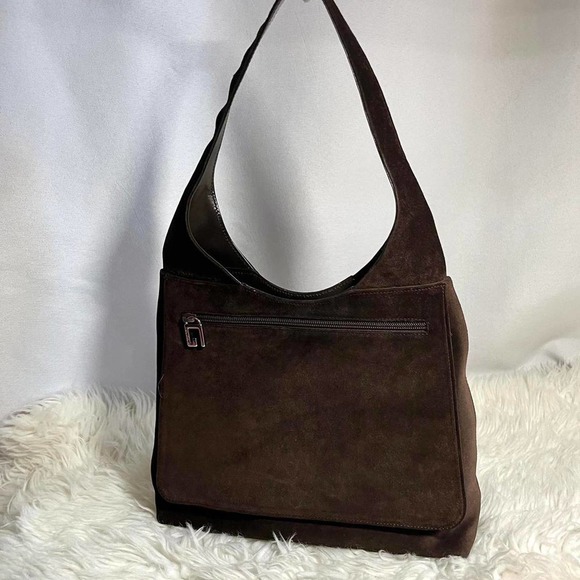 Authentic Vintage Tan GucciSuede and Leather Shoulder Bag